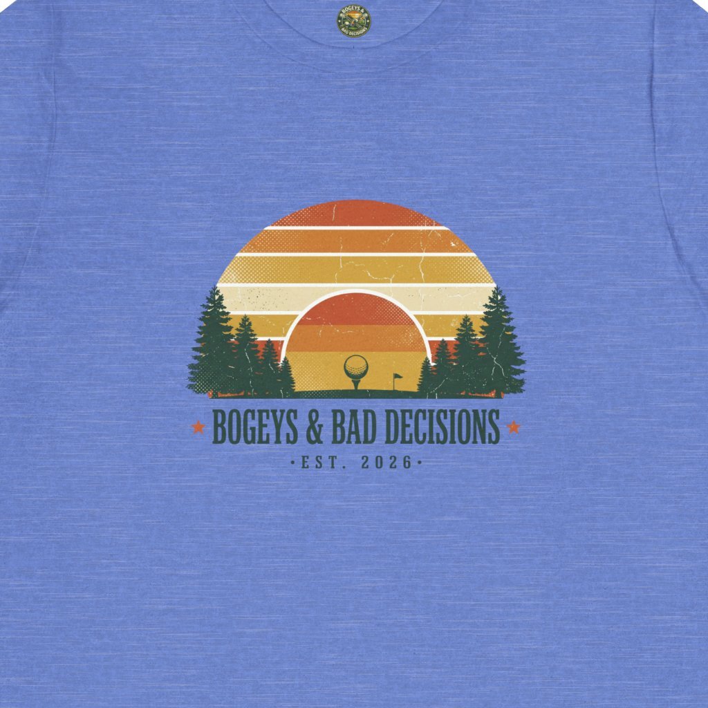 Bogeys & Bad Decisions Tee — Sunset Stripe Solo