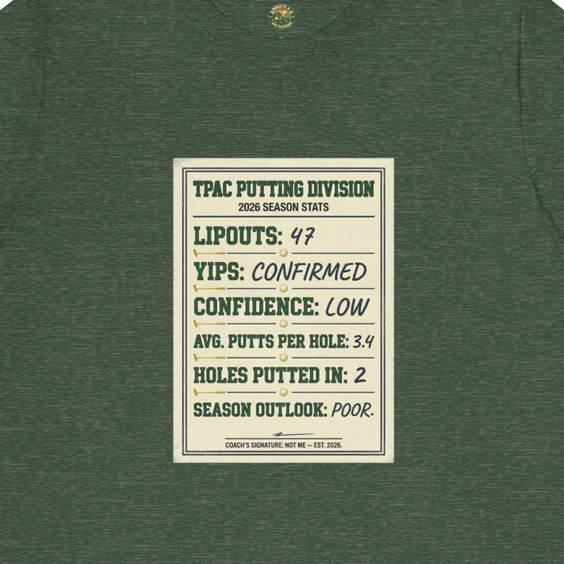 TPAC Putting Stats Sheet Tee — 2026 Season