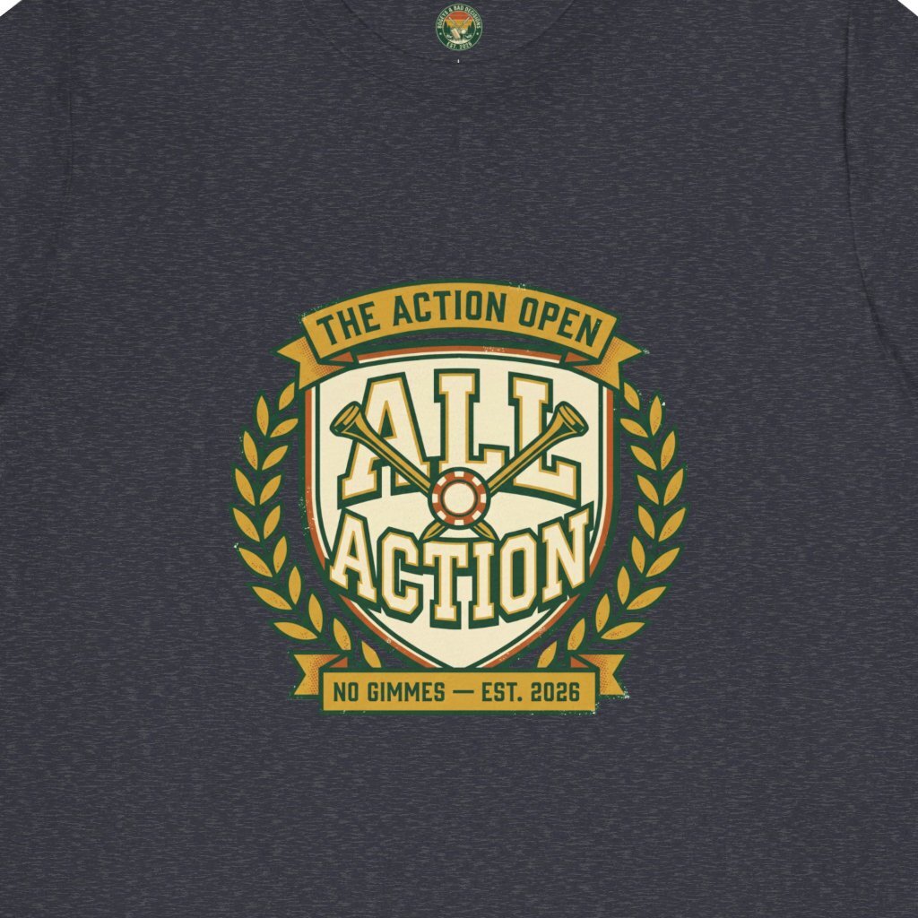 The Action Open Tee — Fake Golf Tournament Crest