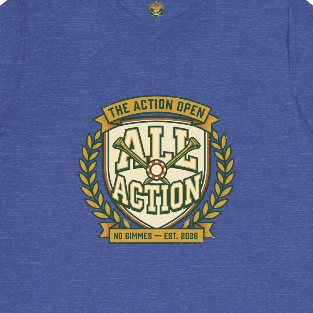 The Action Open Tee — Fake Golf Tournament Crest