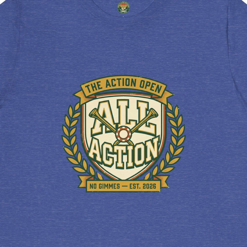 The Action Open Tee — Fake Golf Tournament Crest