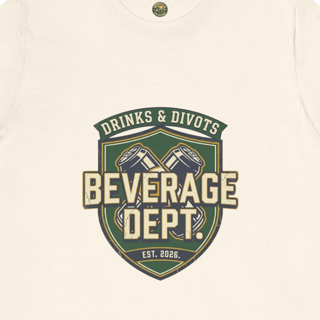 D&D Beverage Department Tee — Crossed Beer Cans Crest