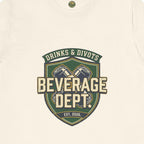 D&D Beverage Department Tee — Crossed Beer Cans Crest
