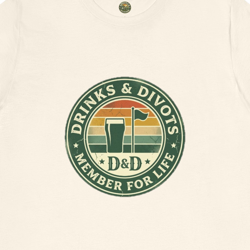 Drinks & Divots Member For Life Tee — Sunset Badge
