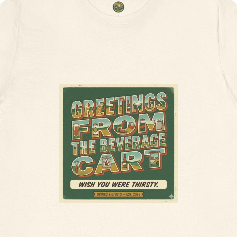 Greetings From The Beverage Cart — Vintage Postcard Tee