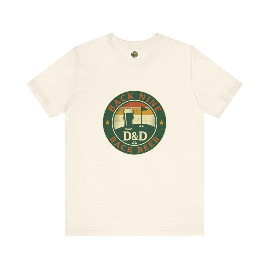 Back Nine Back Beer - Vintage Golf Sunset Badge Tee