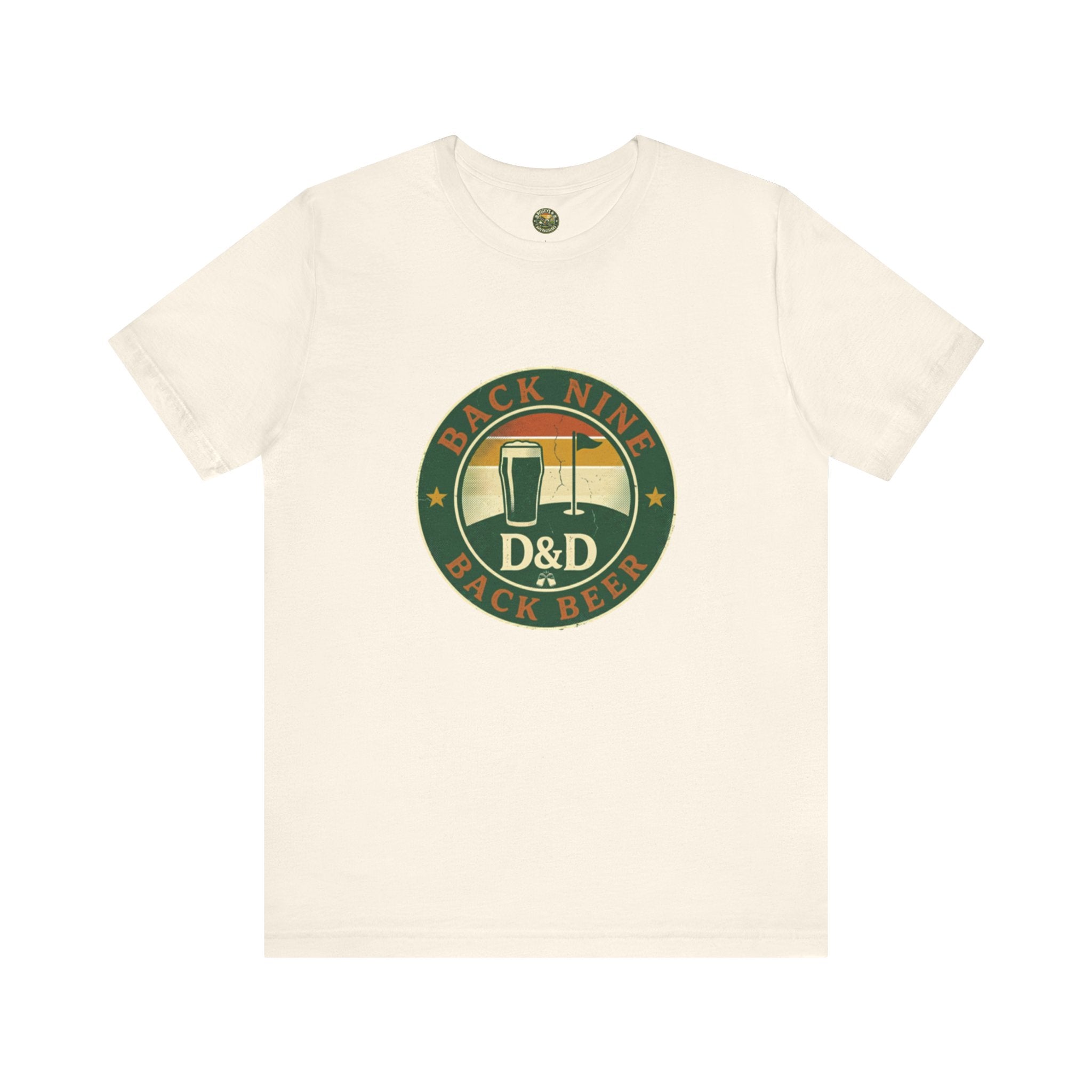 Back Nine Back Beer - Vintage Golf Sunset Badge Tee