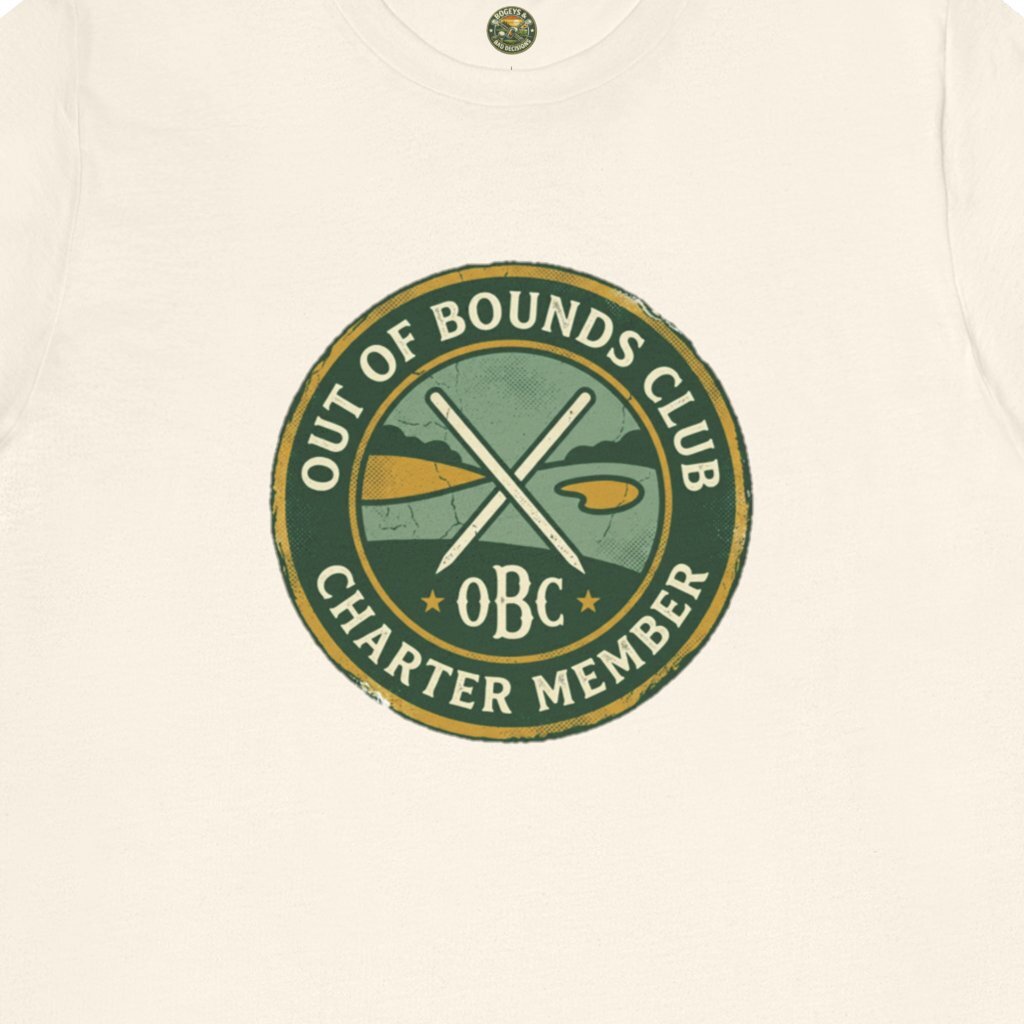 Out of Bounds Club Charter Member Badge Tee