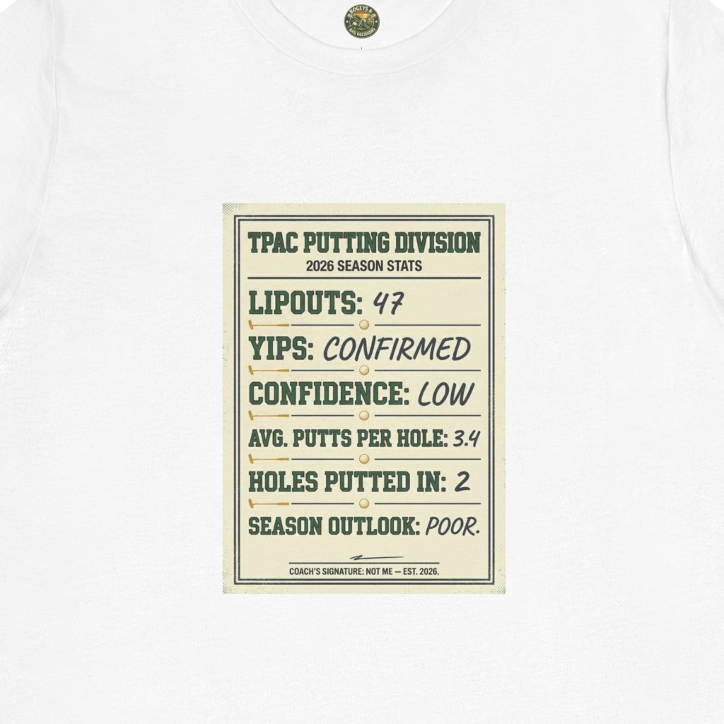 TPAC Putting Stats Sheet Tee — 2026 Season