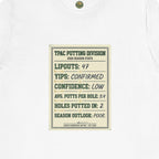 TPAC Putting Stats Sheet Tee — 2026 Season