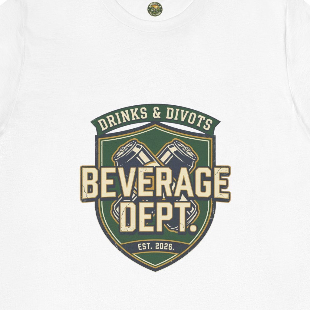 D&D Beverage Department Tee — Crossed Beer Cans Crest