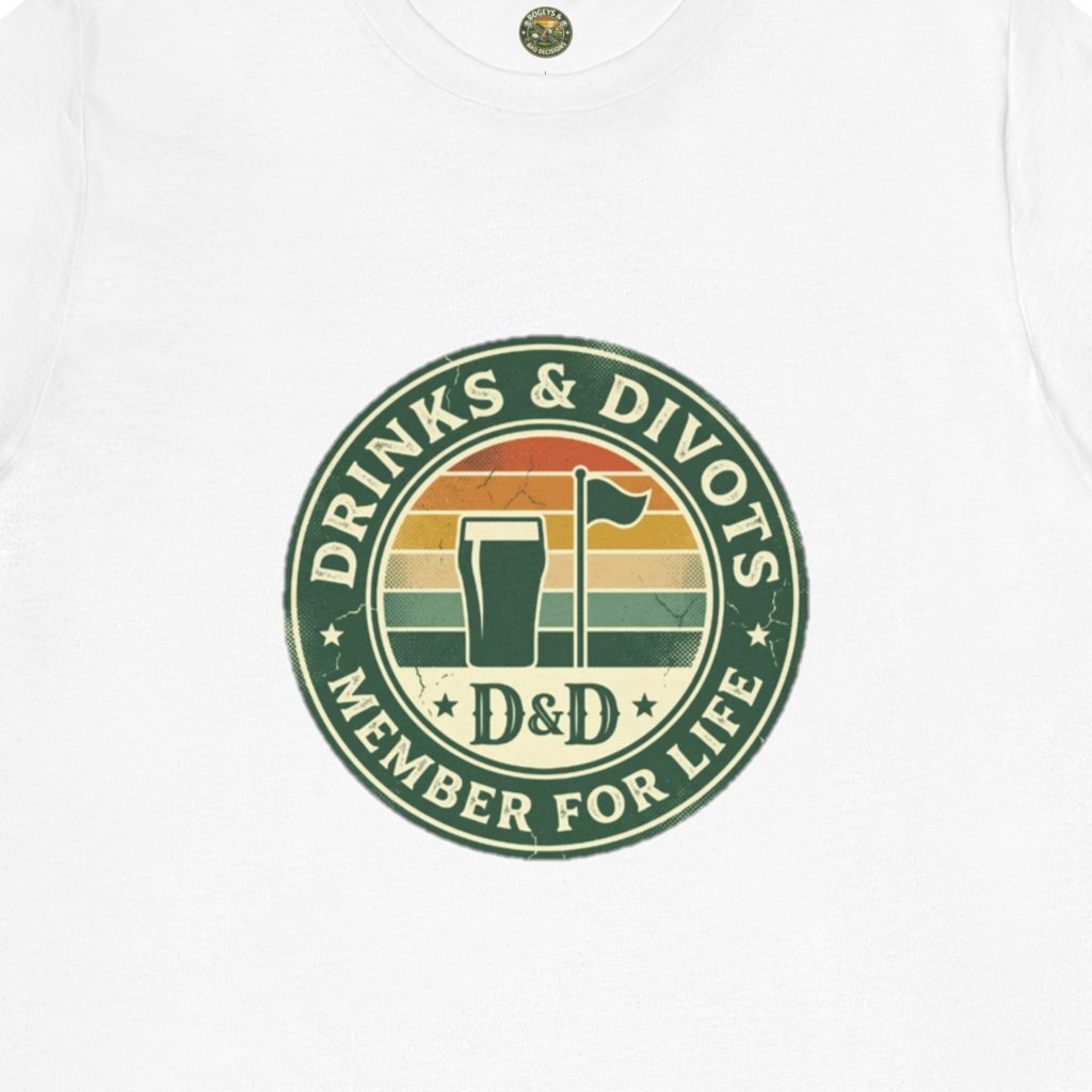 Drinks & Divots Member For Life Tee — Sunset Badge