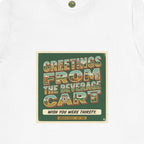 Greetings From The Beverage Cart — Vintage Postcard Tee