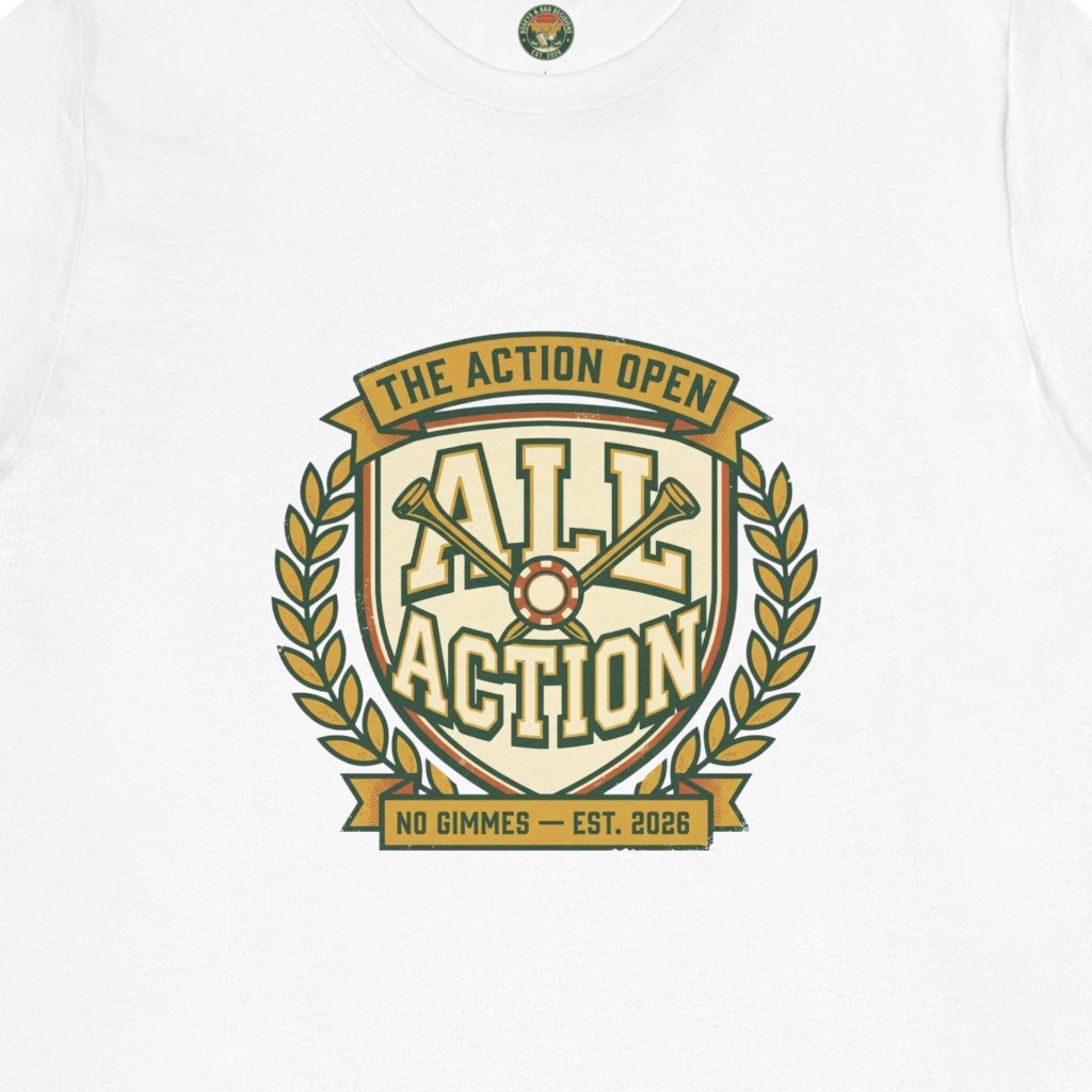 The Action Open Tee — Fake Golf Tournament Crest