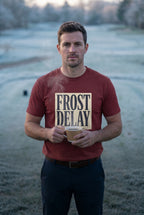 Frost Delay Tee — Early-Morning Golf Typography