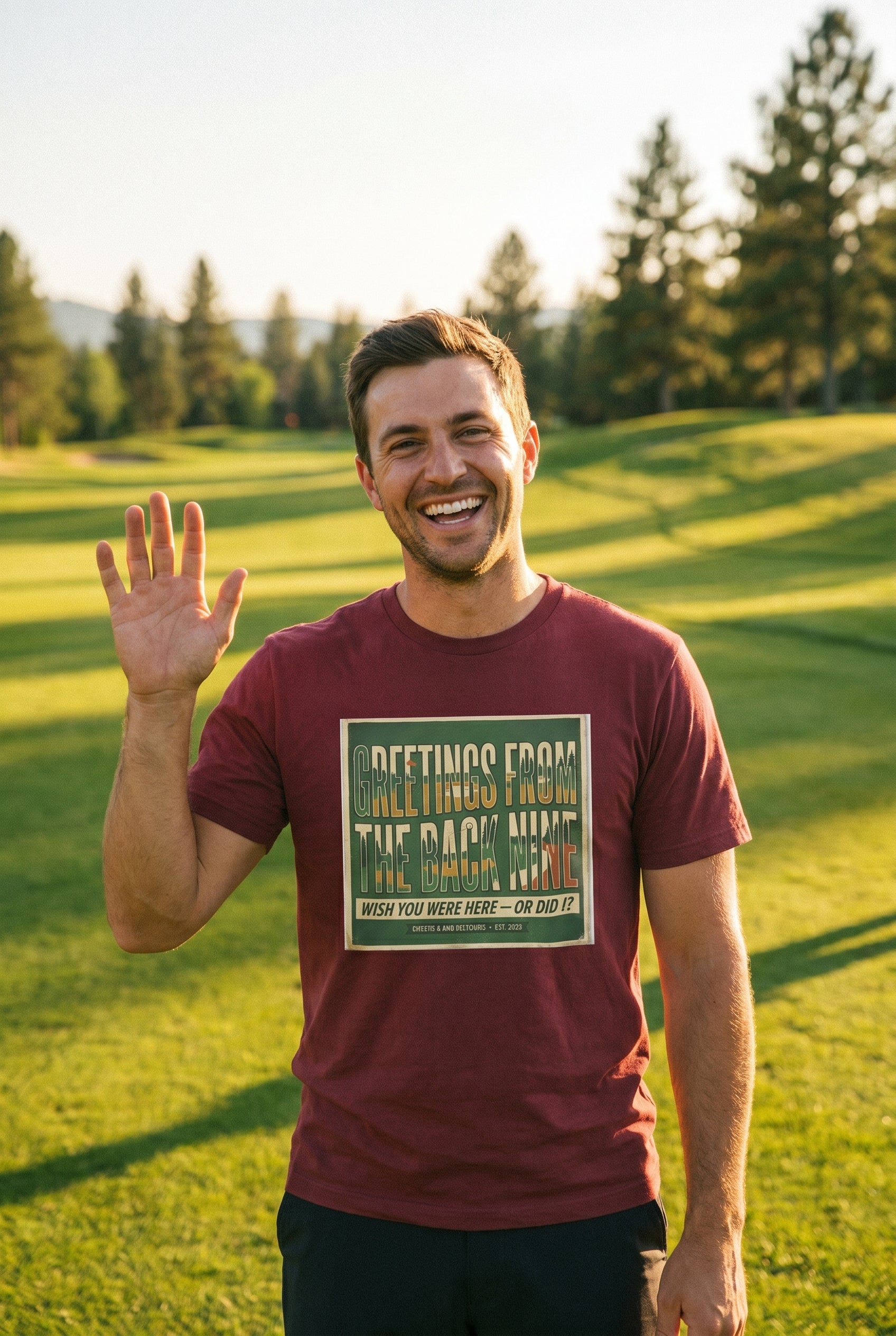 Greetings From The Back Nine — Vintage Postcard Tee