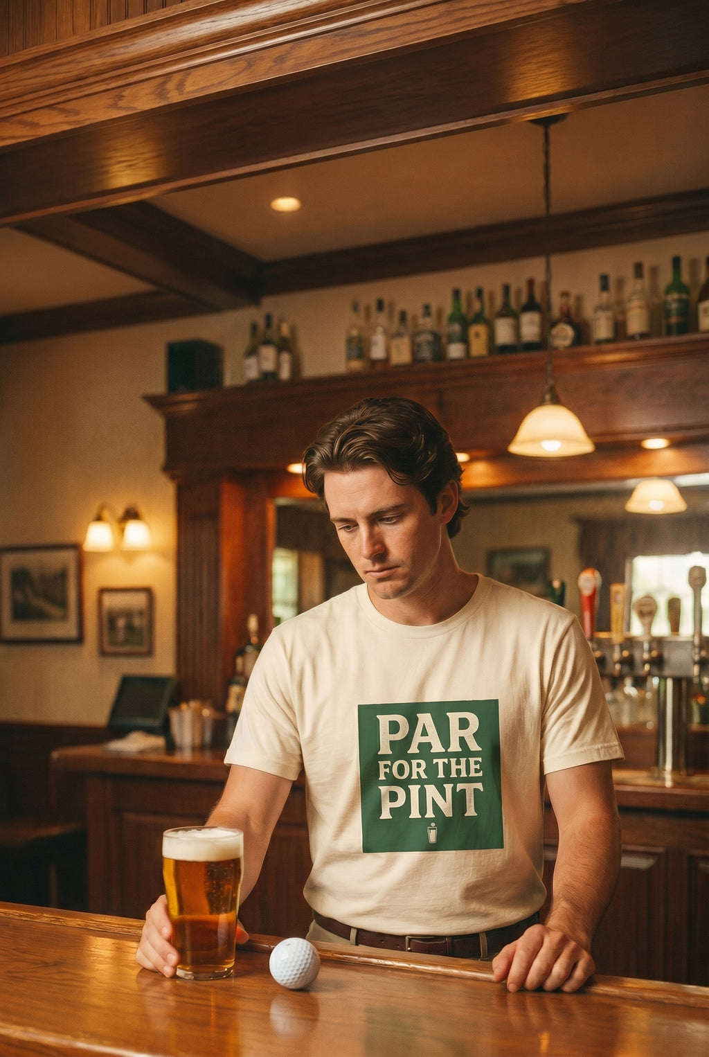 Par For The Pint - Green Label Vintage Golf & Beer Tee