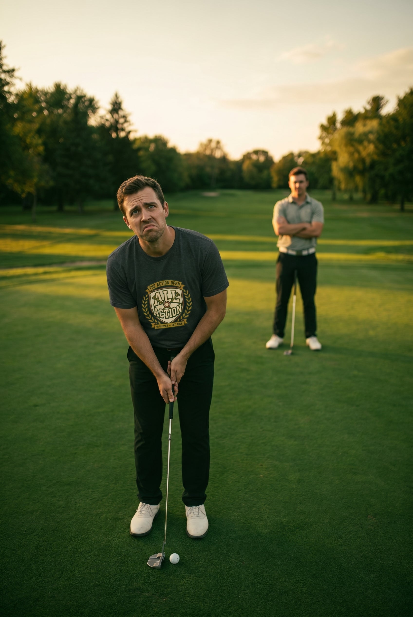 The Action Open Tee — Fake Golf Tournament Crest